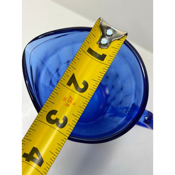 Vntg Shirley Temple Cobalt Blue Glass Creamer Small Milk Pitcher 30s Depression - Picture 7 of 7